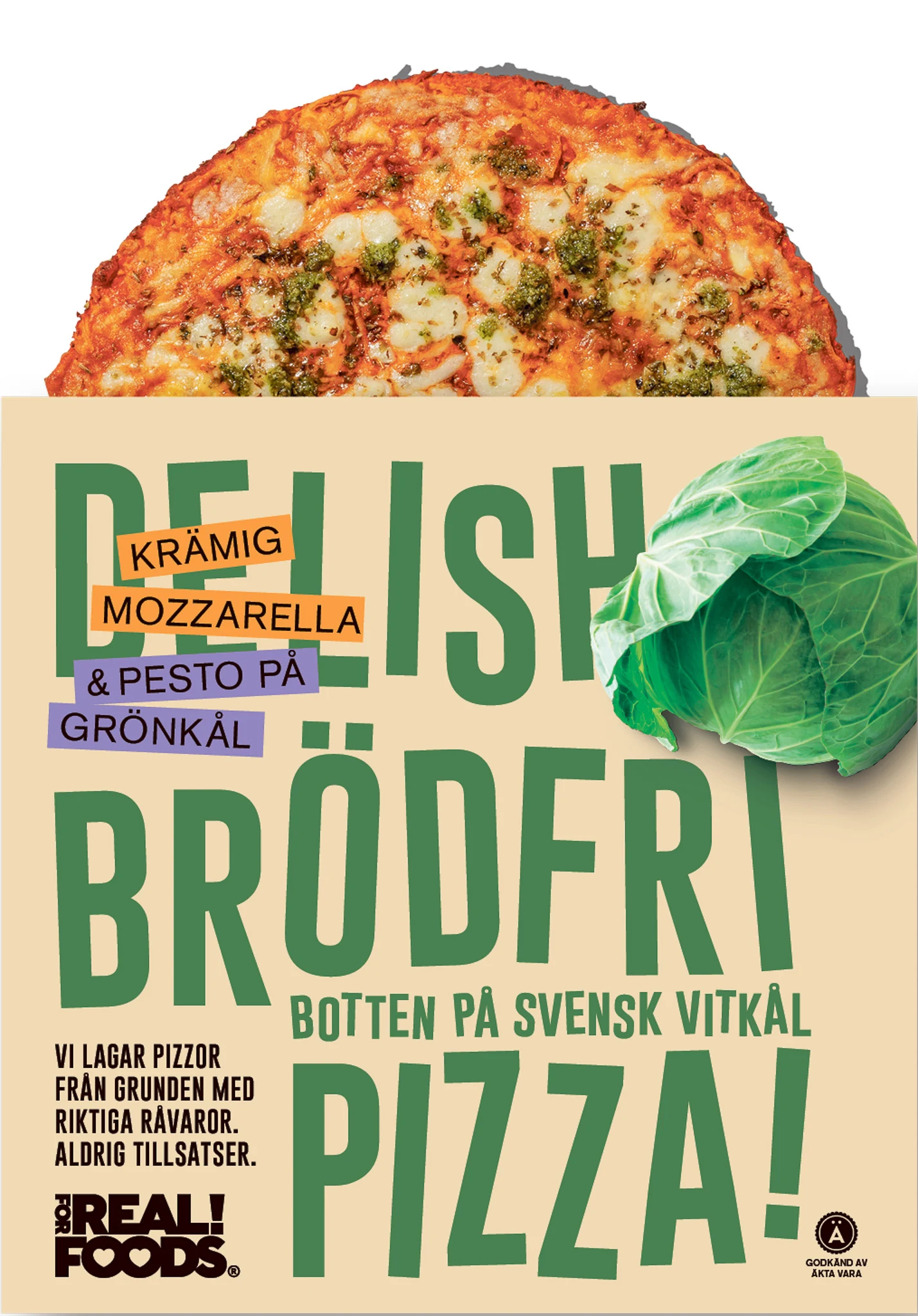 MOZZARELLA PESTO, CABBAGE CRUST